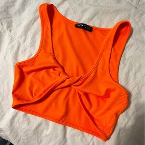 SHEIN size small crop twist tank, neon orange!